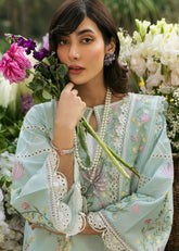 Floral Forest By Sardinia Unstitched 3 Piece Lawn Collection-Sky Petal